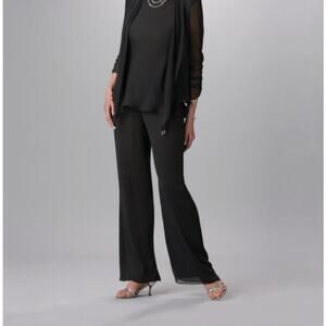 Ursula of Switzerland Pants Black Women's 12 Wide Leg Pull On Evening Work